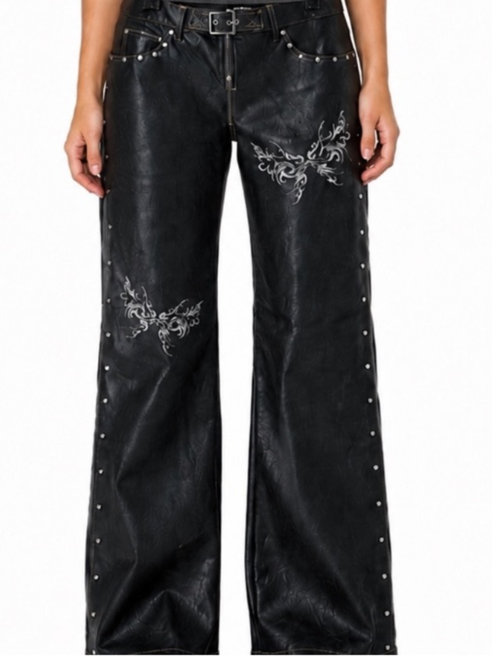 Y2K I.AM.GIA Neilina Faux Leather  stud Pants S